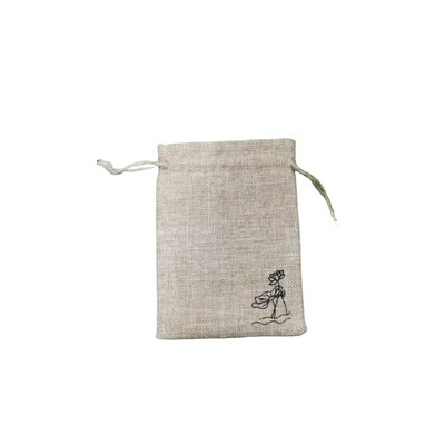 Fine Linen Burlap Drawstring Bag