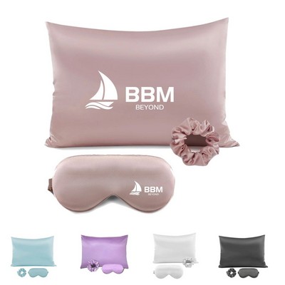 Silky Satin Pillow Covers with Hidden Zipper Set of 3