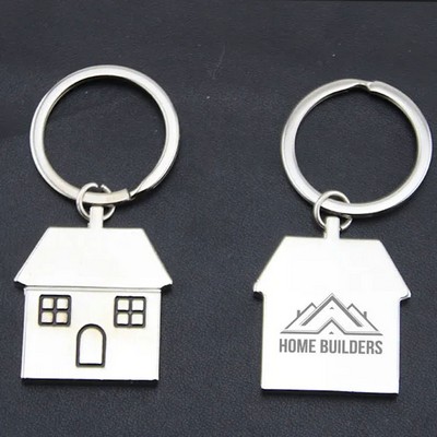 Metal House Shaped Real Estate Keychain