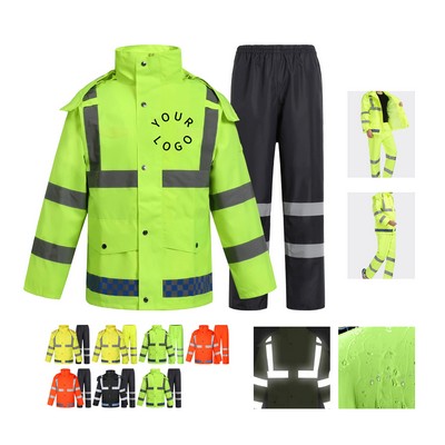 Waterproof Reflective Safety Raincoat Suit