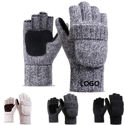 Unisex Winter Warm Knitted Mittens Gloves