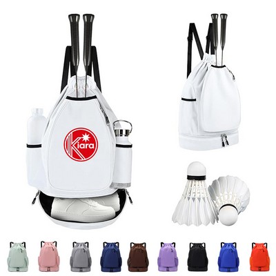 Waterproof Tennis Backpack for Pickleball and Badminton with Shoe Compartment