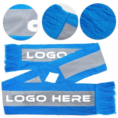 100% Acrylic Knitted Woven Scarf W/ Tassel