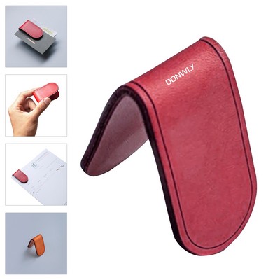 Magnetic PU Leather Bookmark