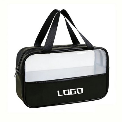 Large Size PU Waterproof Cosmetic Zipper Bag