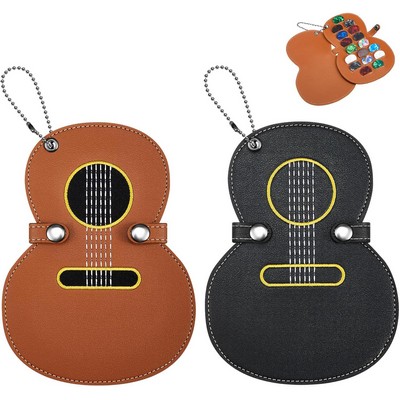 Leather Guitar Pick Holder Brown Designed with 17 Slots