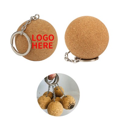 Eco Cork Sphere Keychain