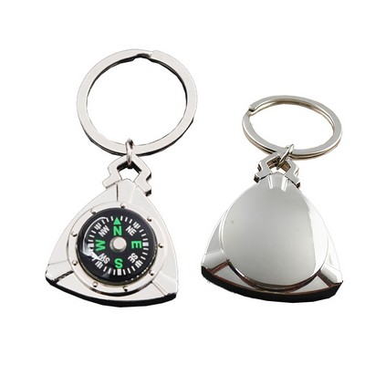 Triangular Zinc Alloy Compass Keyring