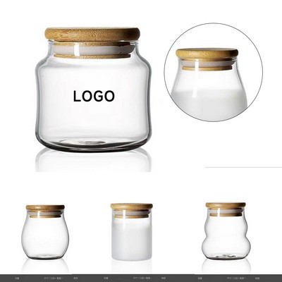 Glass Spice Jars with wooden Lids