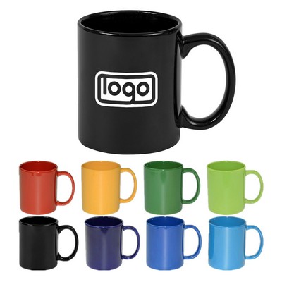 11 Oz Colored Stoneware Mug with Handle