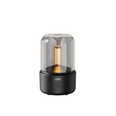 Simulated Candlelight Aroma Diffuser USB Desktop Humidifier & Warm Glow Night Light