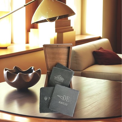 Square Slate Coaster Gift Box