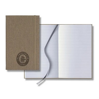 Linen Banded Medio Lined White Page Journal