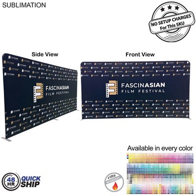 48Hr Quick Ship - 15'W x 8'H EuroFit Tension Fabric Straight Wall Display Kit, Double Sided Graphics