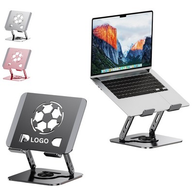 Upgraded 720-Degree Rotating Carbon Steel Laptop Stand with Football Vent