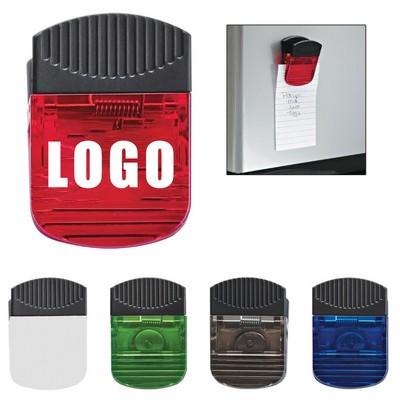 3" Rectangle Plastic Magnetic Clip W/ Rubber Grip Back Magnet
