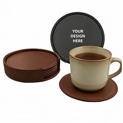 High-quality PU Leather Coaster Set