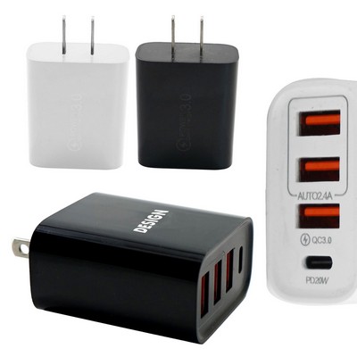 Square 4" 1 Wall Charger