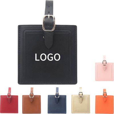 Square Leather Luggage Tag
