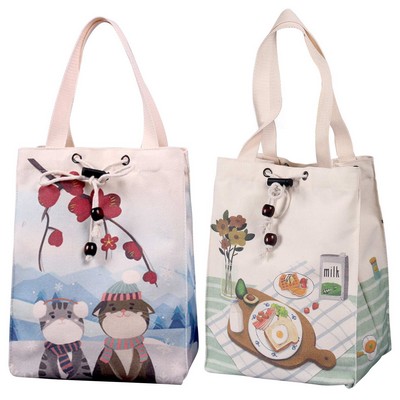 Canvas Tote Bag with Drawstring