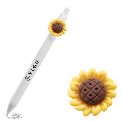 Click Activated Pen With Sunflower
