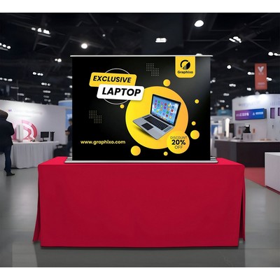 Silverstep Tabletop 48'' Retractable Banner Stand - Premium Greyback (Graphic only)