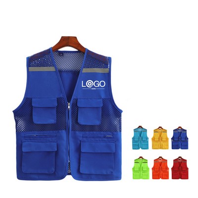 Multi-pocket High Visibility Mesh Reflective Vest