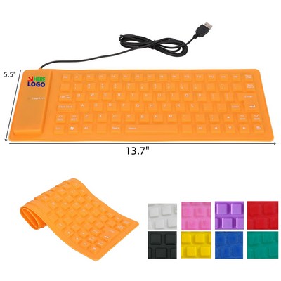 Foldable Silicone USB Wired Keyboard