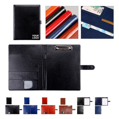 A4 Leather Padfolio Clipboard Folder With Magnetic Closure