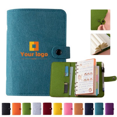 A5/A6 Felt Cover Spiral Notebook
