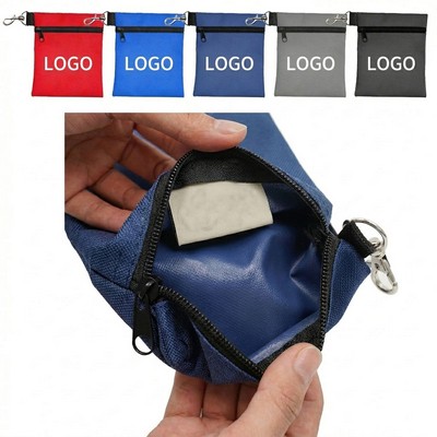 Golf Ditty Bag – Nylon Zipper Pouch With Clip