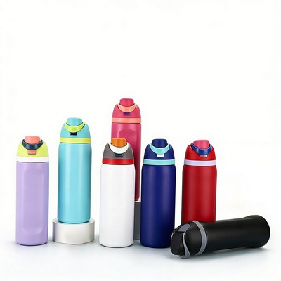 24OZ Insulated Stainless Steel Sport Water Bottle with Straw