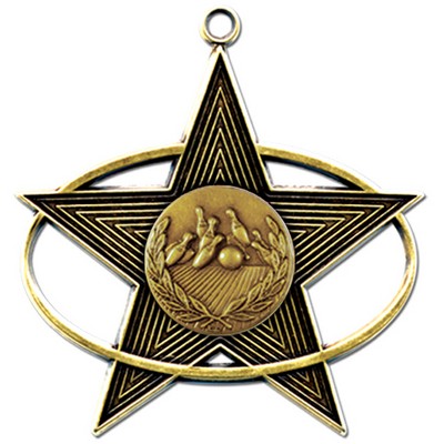 Stock All-Star 3" Medal- Bowling