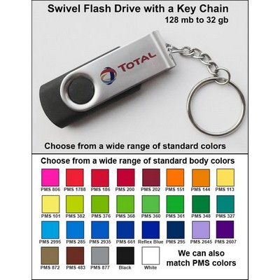 1 GB Swivel Flash Drive w/Key Chain