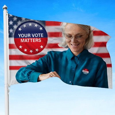 Full Color Rectangle Pole Flag (5'X8')