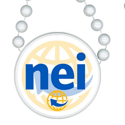 Baseball Shaped Mardi Gras Beads with an Inline Medallion