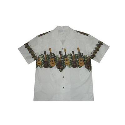 Hawaiian Tropical Border Print Cotton Shirt