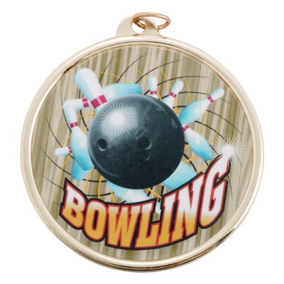 2 ¼" TM Series Sports Medal w/Bowling Mylar Insert