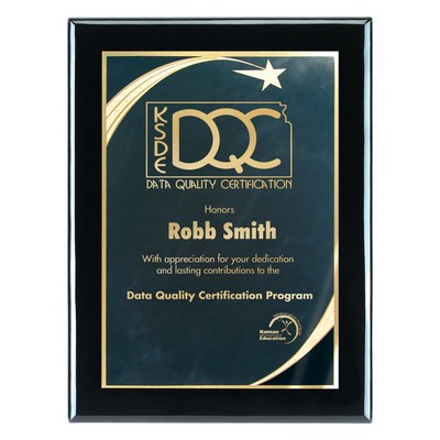 Plaque - 7"x9" Wall Plaque w/ Black Star Achievement Plates (5"x7")