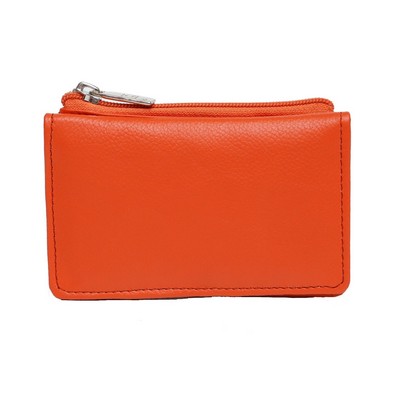 Ashlin® Designer Tangerine Orange Hillebrand Bi-fold Mini-Wallet