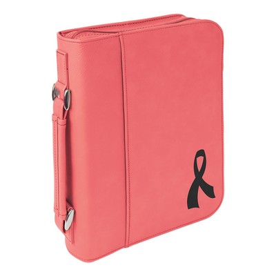 7½" x 10¾" Pink Leatherette Book/Bible Cover with Handle & Zipper