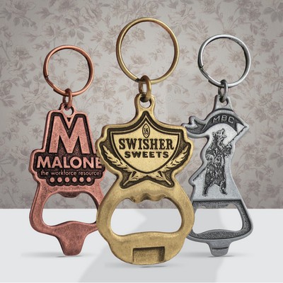 Custom 2 in 1 Can and Bottle Key Chain Opener (Econo)