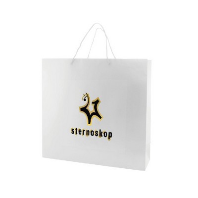 6x4x6'' Matt/Gloss 250GSM White Cardboard Shopping Bag