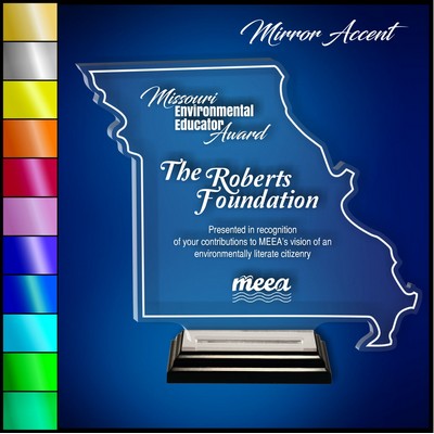6" Missouri Clear Acrylic Award with Mirror Accent
