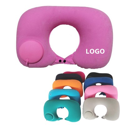 Air Pump Inflatable Travel Neck Pillow - U Shaped