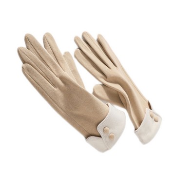 Women's Autumn Winter Fleece Split Flip-Finger Gloves