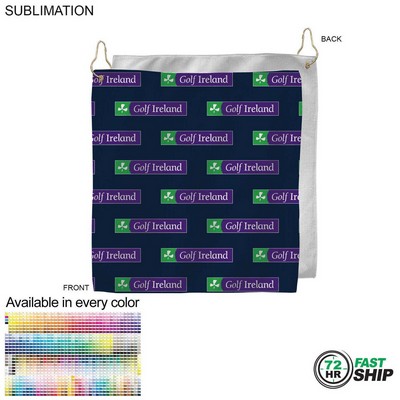 72 Hr Fast Ship - Colored Microfiber Terry Golf Towel, Finished size 15x15, Nofold, Sublimated