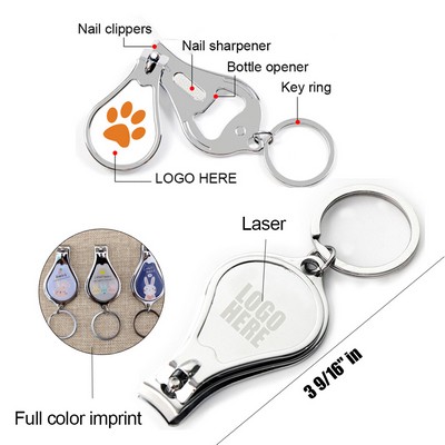 Metal Nail Clipper With Bottle Opener