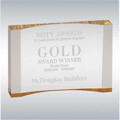 7" x 4 1/2" Gold 1" Thick Acrylic Crescent Award