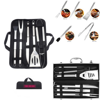 5 Piece Stainless Steel BBQ Set